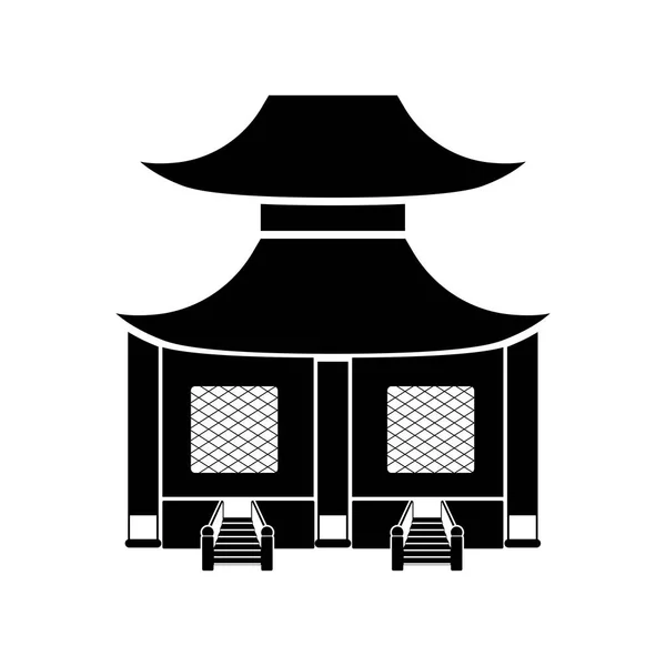 Traditionell asiatisk byggnad ikonen — Stock vektor