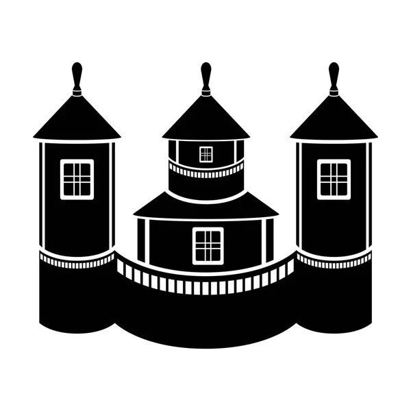 Tradicional asiático edificio icono — Vector de stock