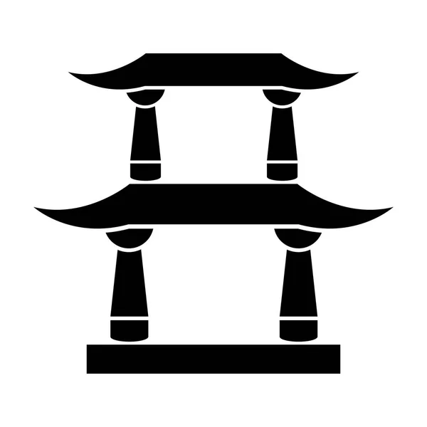 Tradiční Asijská budovy ikona — Stockový vektor