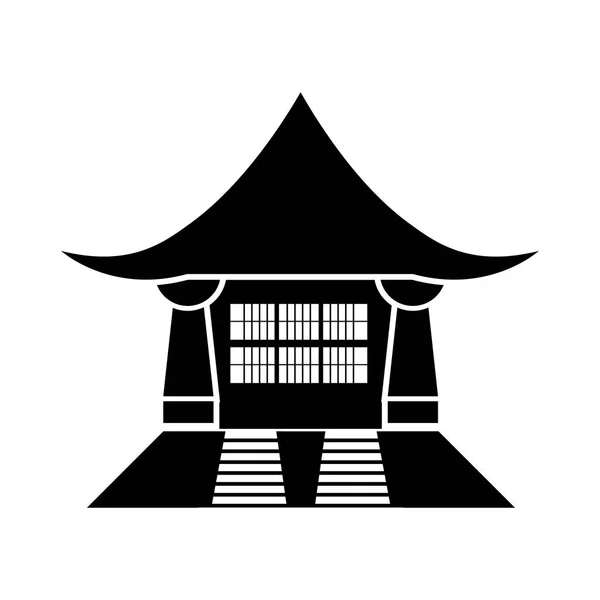 Tradicional asiático edifício ícone —  Vetores de Stock