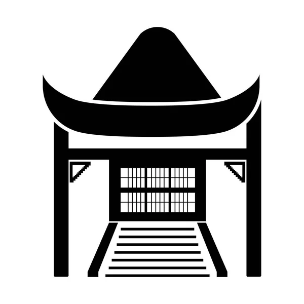 Tradicional asiático edifício ícone — Vetor de Stock