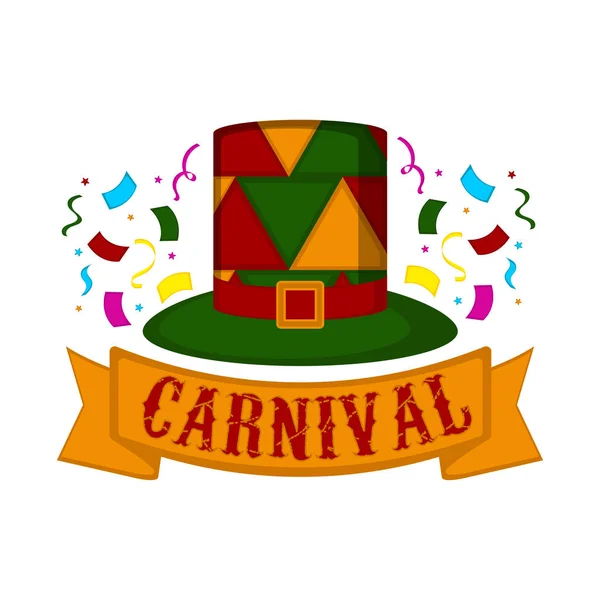 Carnival hat with party ornaments — Stock Vector