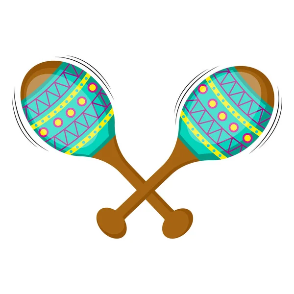 Paar gekleurde maracas-pictogram — Stockvector
