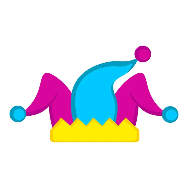 Icône de chapeau arlequin coloré — Image vectorielle