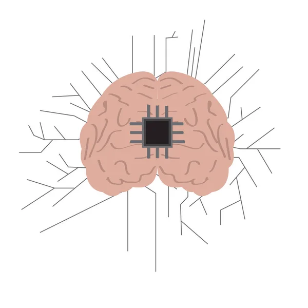 Geïsoleerde hersenen netwerkpictogram. Kunstmatige intelligentie — Stockvector