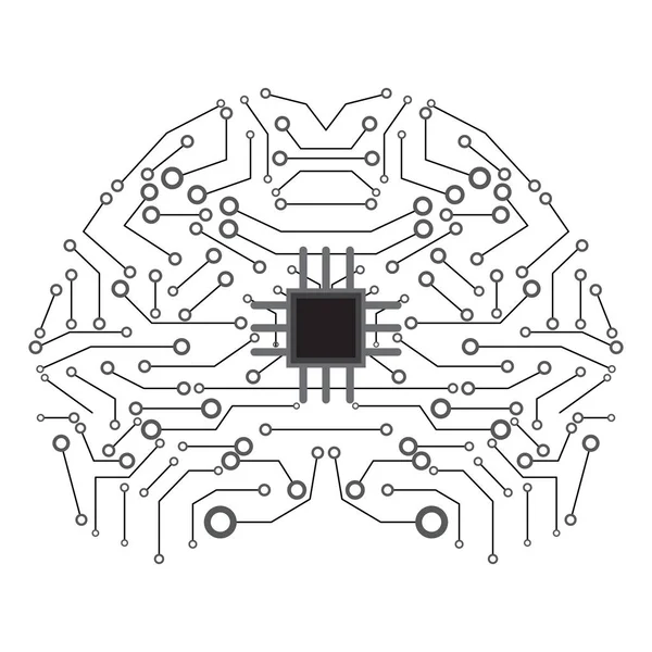 Ikonu sítě izolované mozku. Umělá inteligence — Stockový vektor