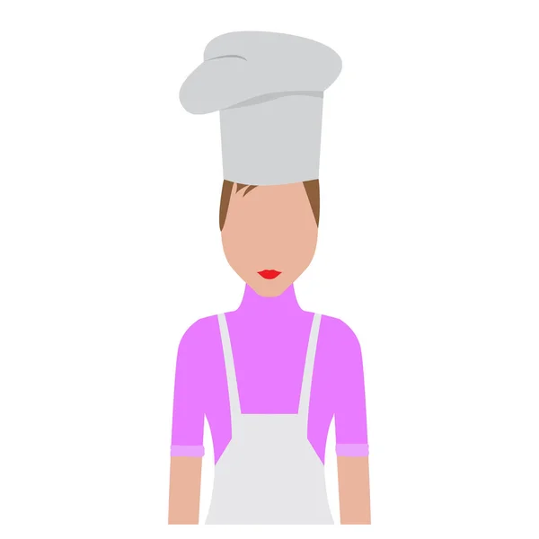 Una Chef Aislada Avatar Diseño Ilustración Vectorial — Vector de stock