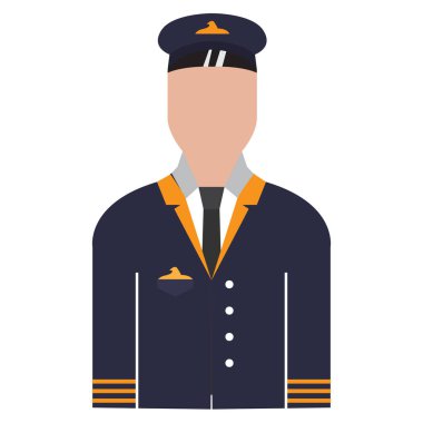 İzole erkek pilot avatar