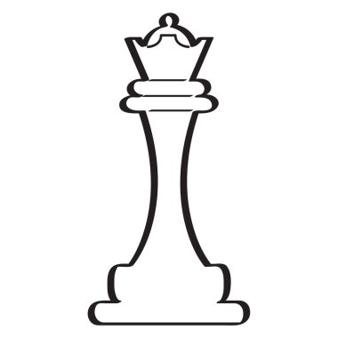 Bir Kraliçe satranç parça taslağını