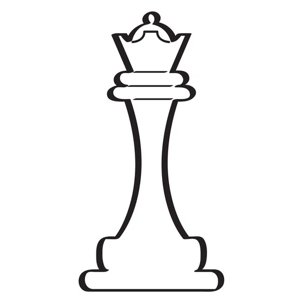 女王のチェスの駒のスケッチ — ストックベクタ