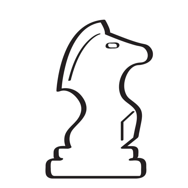 Esboço de uma peça de xadrez de cavaleiro —  Vetores de Stock