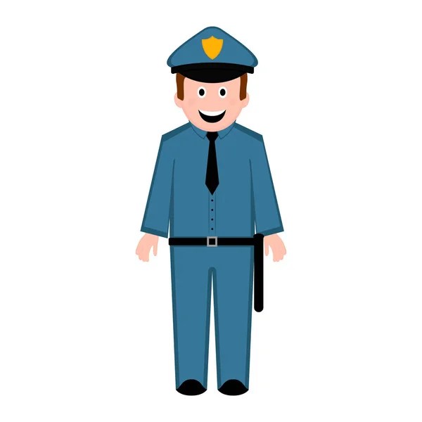 Icono de oficial de policía masculino aislado — Vector de stock