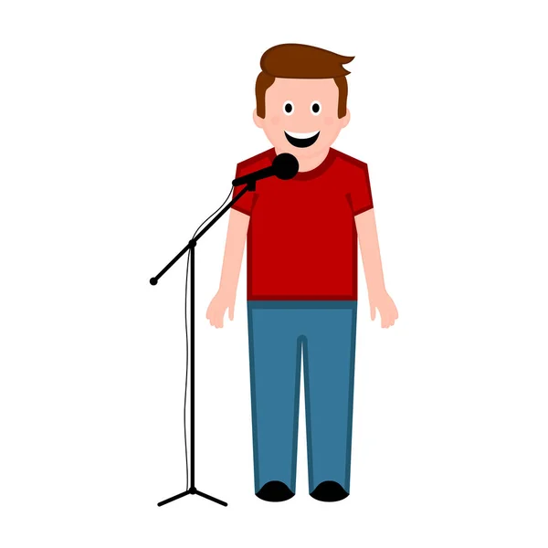 Isolated male singer icon — Stock Vector