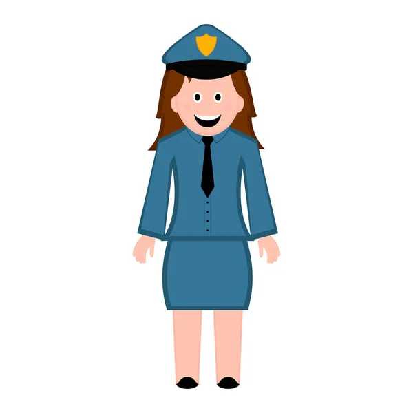 Izolované ženské policejní důstojník ikona — Stockový vektor