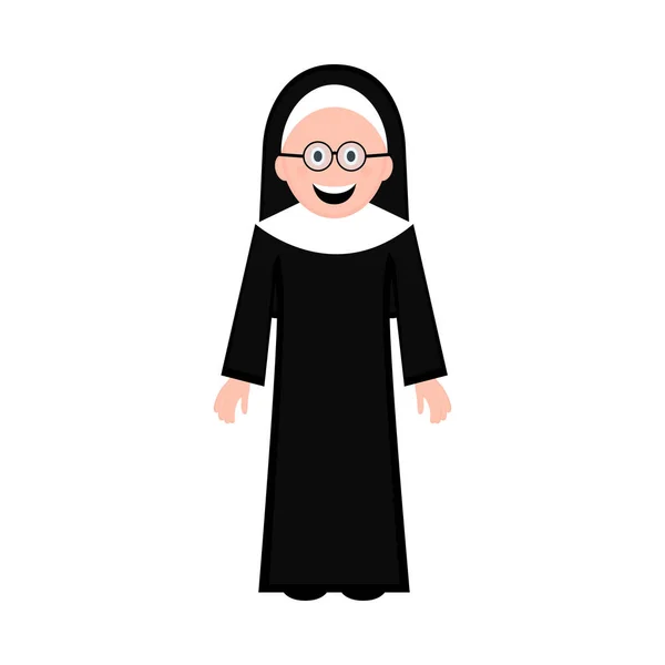 Isolée icône de nonne féminine — Image vectorielle