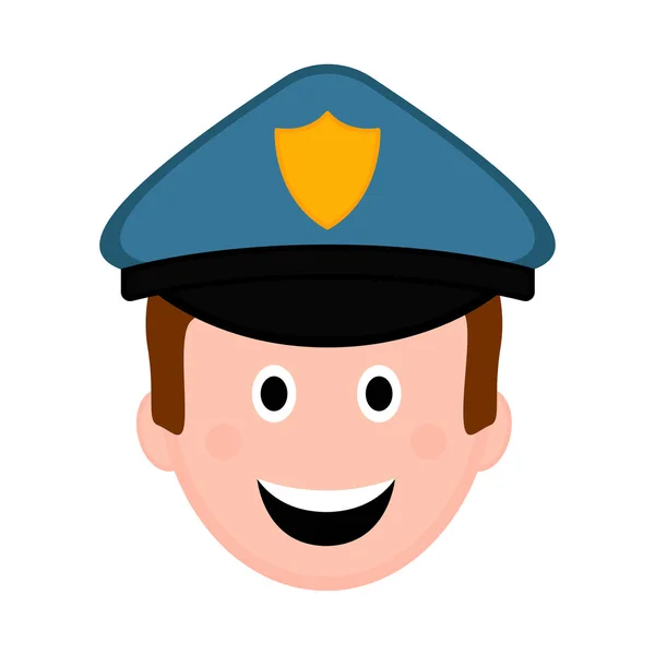 Isolated male police officer avatar — Stock Vector