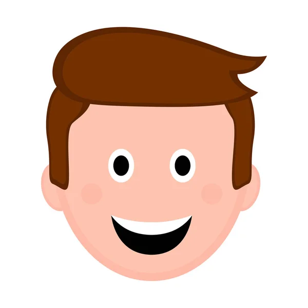 Mężczyzna na białym tle szczęśliwy avatar — Wektor stockowy