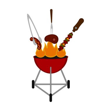 İzole Barbekü ızgara simgesi