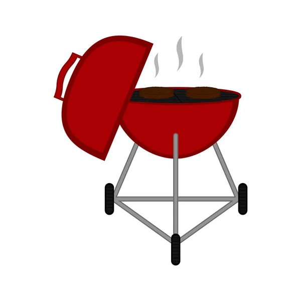 Icono de parrilla de barbacoa aislada — Vector de stock