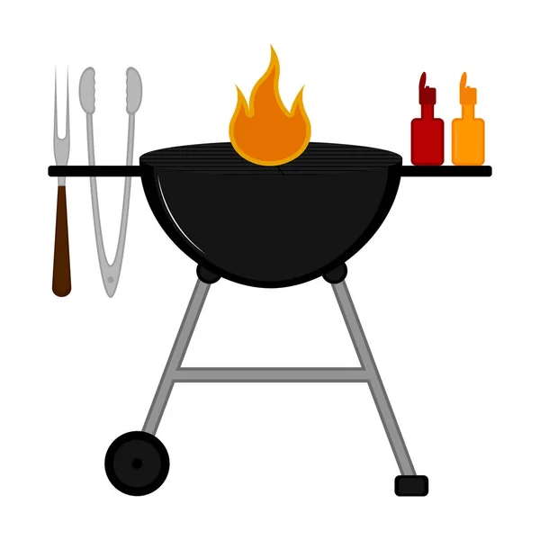 Isolée icône barbecue grill — Image vectorielle