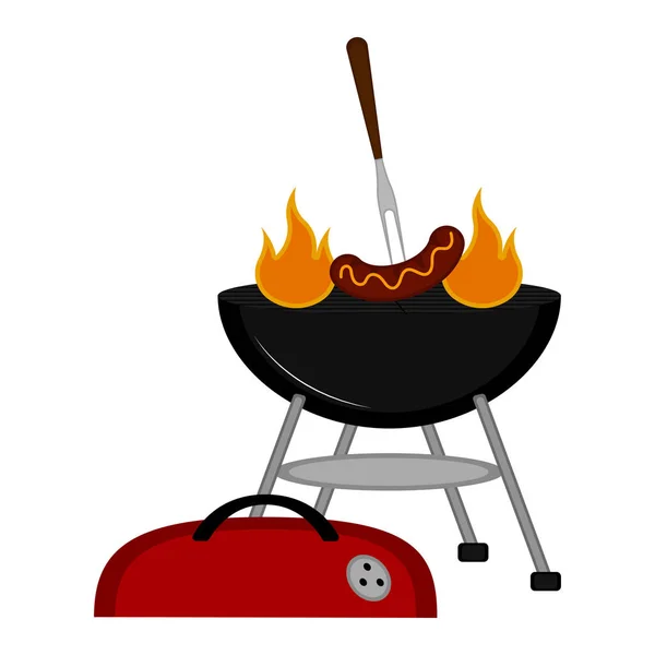 Geïsoleerde barbecue grill pictogram — Stockvector