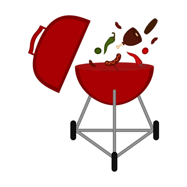 Icono de parrilla de barbacoa aislada — Vector de stock