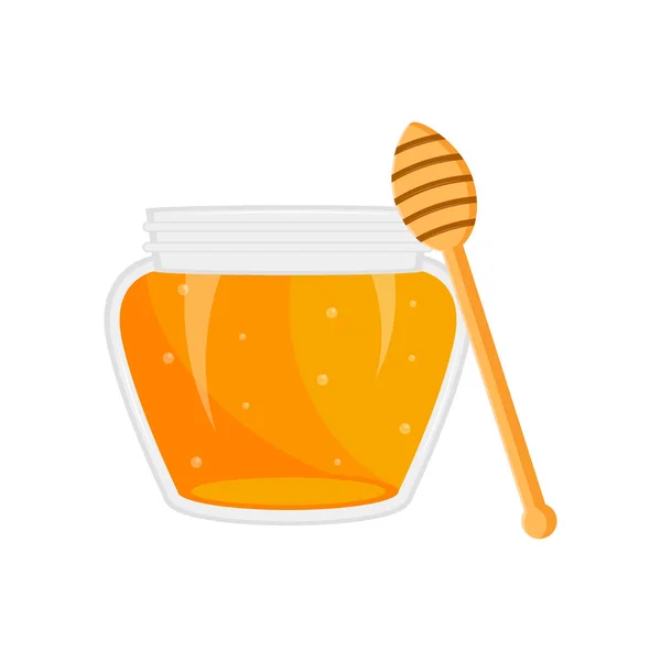 Frasco de mel isolado. Rosh hashanah conceito —  Vetores de Stock