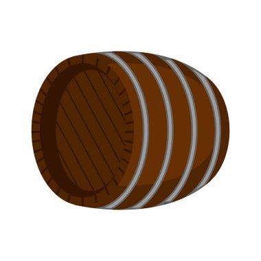 İzole ahşap bira varil simgesi