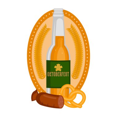 Oktoberfest bira şişesi ve gıda etiketle