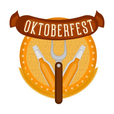 Oktoberfest bira şişeleri simgesini çift etiketle