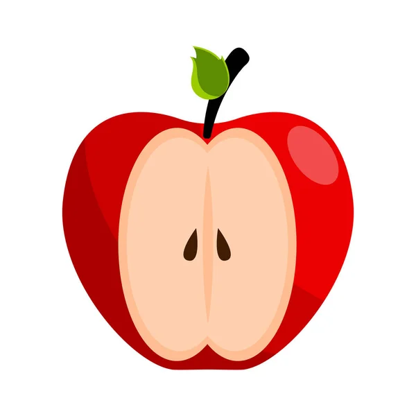 Isolerade skär röd apple-ikonen — Stock vektor
