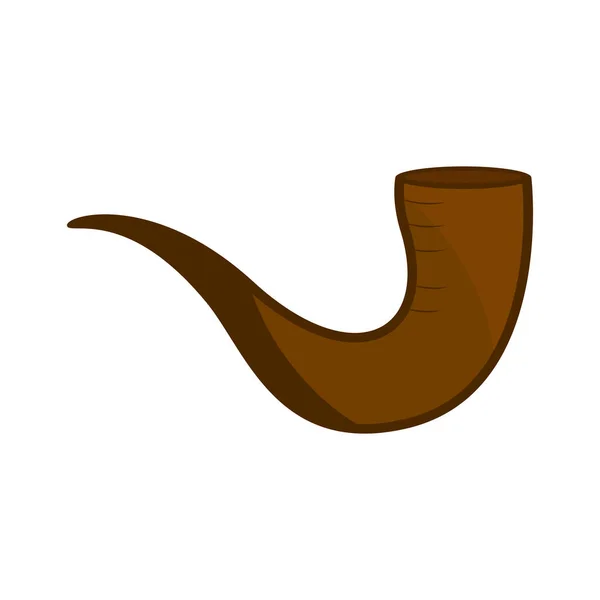 Ícone de shofar marrom isolado — Vetor de Stock