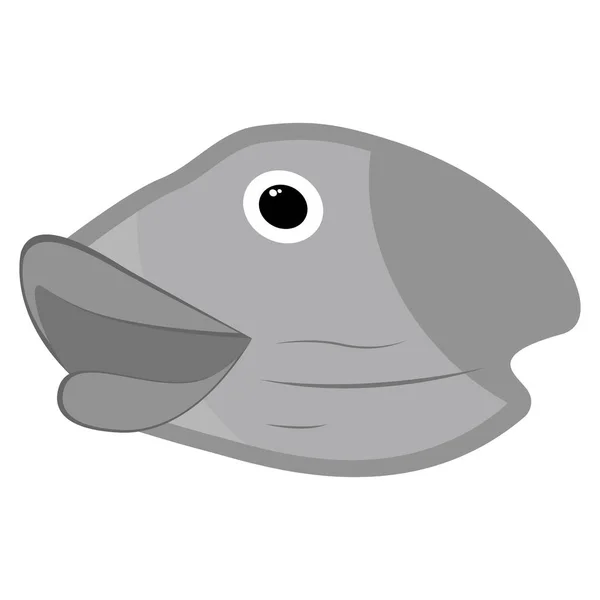 Isolée icône de poisson tête — Image vectorielle