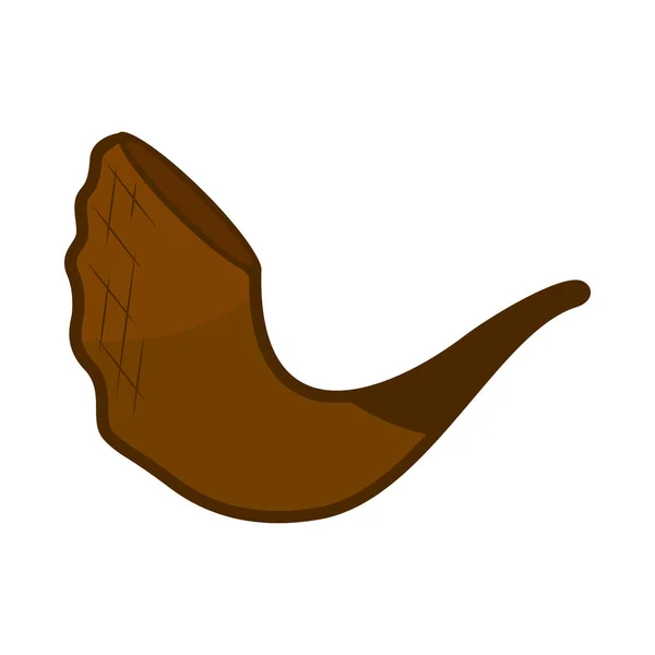 Isolée icône shofar brun — Image vectorielle