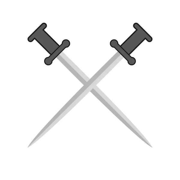 Komik çift kılıç — Stok Vektör