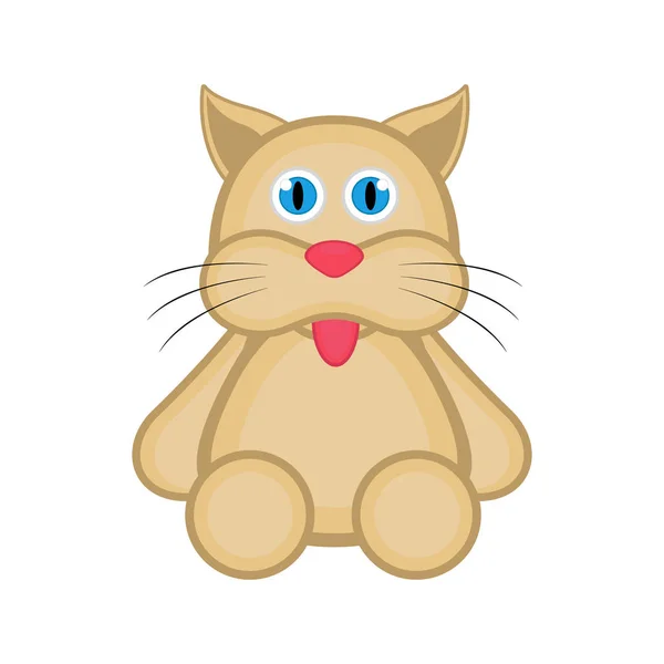 Geïsoleerde schattige kat pictogram — Stockvector