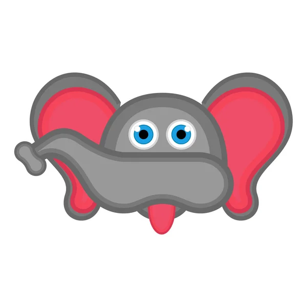 Geïsoleerde schattig olifant avatar — Stockvector