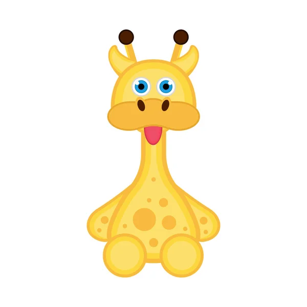 İzole sevimli zürafa simgesi — Stok Vektör
