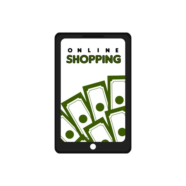Smartphone mit Rechnungen. Online-Einkauf — Stockvektor