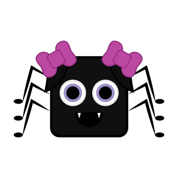 Cute halloween spider cartoon character — Stock Vector