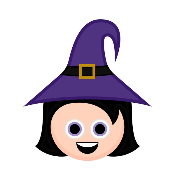 Cute halloween witch cartoon character — Stock Vector