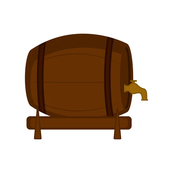 Geïsoleerde houten bier vat pictogram — Stockvector