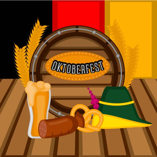 Imagen tradicional del concepto oktoberfest — Vector de stock