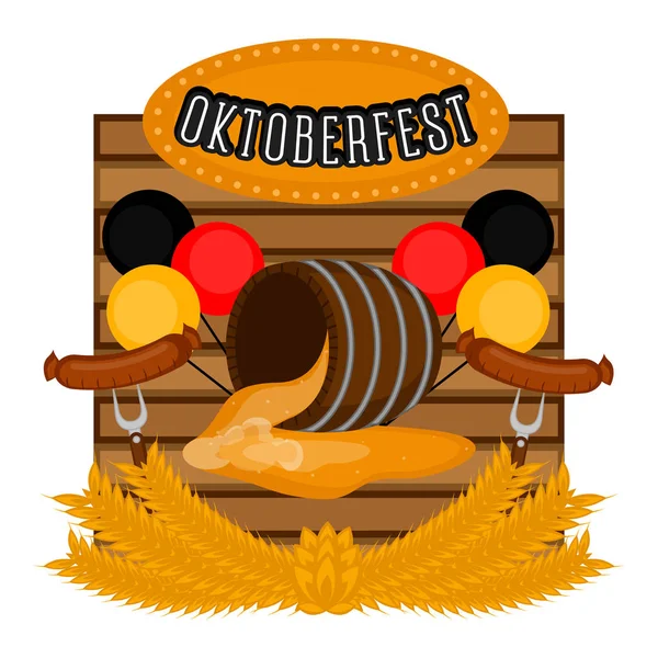 Imagen tradicional del concepto oktoberfest — Vector de stock