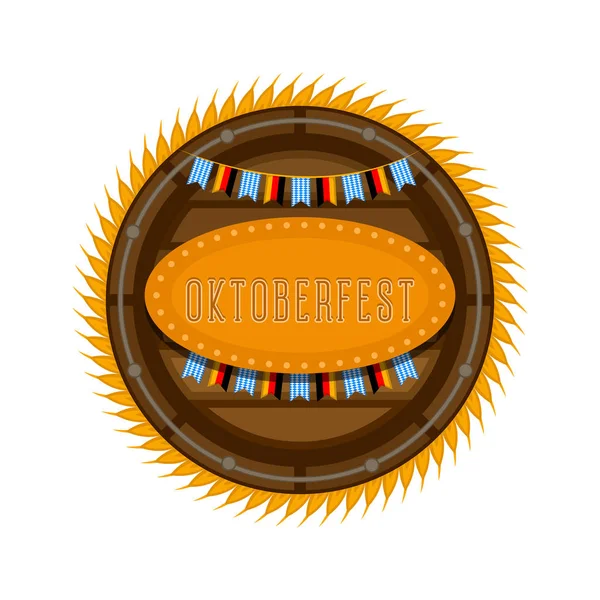 Oktoberfest label with traditional ornaments — Stock Vector