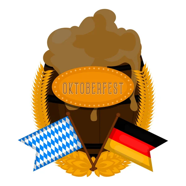 Oktoberfest label met een paar van vlaggen — Stockvector