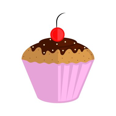 İzole renkli cupcake simgesi