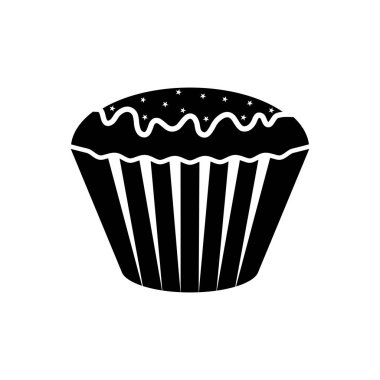İzole cupcake siluet simge