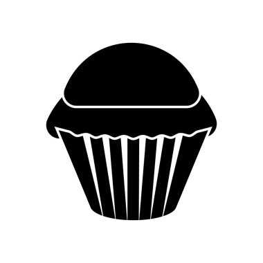 İzole cupcake siluet simge