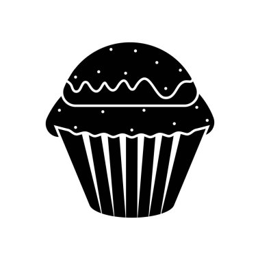 İzole cupcake siluet simge